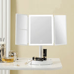 Home Led Shell HD Makeup Mirror Desktop With Lights Intelligent Folding Mirror