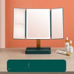 Home Led Shell HD Makeup Mirror Desktop With Lights Intelligent Folding Mirror