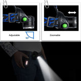LED headlamp 6000 lumen Zoomable Waterproof