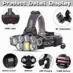 USB Rechargeable Headlight 80000lm