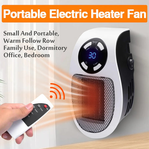 Remote Control Mini Plug-in Space Heater with Timer Function 350Watts