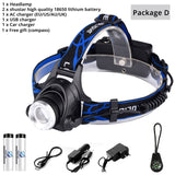 LED headlamp 6000 lumen Zoomable Waterproof